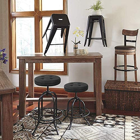 baibu Bar Stool Cushions, Super Breathable Round Bar Stool Cover Seat Cushion Black 12" - One Cushion Only