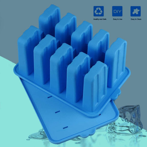 Homemade Silicone Popsicles Molds,BPA Free Popcylce Molds,Reusable Popsicle Mold for Kids,Ice Cream Mold,Ice Pop Molds Maker with 50 Popsicles Sticks,50 Popsicle Bags,Funnel ( Blue)