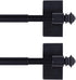 H.VERSAILTEX 2 Pack Magnetic Curtain Rods for Metal Doors Multi-Use Rods for Small Windows Cafe Sidelight and Iron Steel Places, Tool Free with Square Finials (Adjust from 16 to 28 Inch, Black)