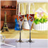 Wedding Champagne Goblets Toasting Flute Glasses for Bride and Groom Creative Deluxe Glass Cups with Rhinestone Rimmed Heart Decoration Gift Set