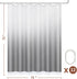 Ombre Shower Curtain with Tassels, Fabric Grey Shower Curtain Set with Hooks, FLYMALL Waterproof Machine Washable Gradient White and Gray Bathroom Curtains 72 x 72 Inch (Ombre Grey)