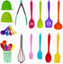 TIBLEN 18 pcs Silicone Kitchen Cooking Utensil Set, Non-stick Heat Resistant Cookware, BPA Free Non-Toxic Tools,Turner Tongs Ladle Spoon Whisk, Dishwasher Safe -Colorful