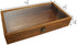 MOOCA Wood Glass Top Jewelry Display Case Accessories Storage, Wooden Jewelry Tray for Collectibles, Home Organization Box with Metal Clasp and Tempered Glass Top Lid, Brown