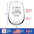 Happy 30th Anniversary - Stemless Wine Glass Gifts for Women & Men - 30 Year Anniversary Party Decor - Large Glasses