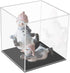 Cliselda Clear Acrylic Display Case with Black Base, Countertop Box Cube Organizer Stand Riser Dustproof Protection Showcase for Action Figures Toys Collectibles (4x4x4 Inch)