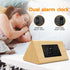 MOSITO Wooden Digital Alarm Clock with 0-100% Dimmer, Dual Alarm, Weekday /Weekend Mode, Snooze, Wood Made LED Clocks for Bedroom, Bedside, Desk, Kids (Bamboo)