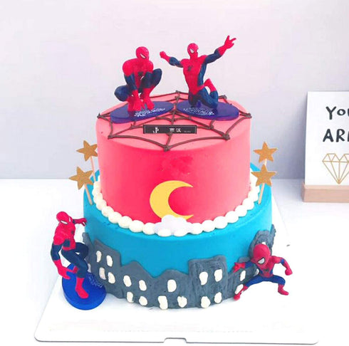 7 pcs Spider cake topper, spider themed party supplies, kids birthday cake decoration
