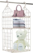 Gencuoir Foldable Closet Organizer,2-Layer Plastic Hanging Organizer Closet Organizer Hanging for Bathroom&Kids roomCan fit Sweater Shoes Tote Bag(Beige )