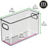 mDesign Plastic Storage Bin Container with Handles for Bathroom Vanity Countertop, Shelves, Cabinet and Under Sink Storage - Holds Hand Soap, Body Wash, Shampoo, Lotion - 10" Long, 2 Pack - Smoke Gray