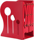 Homend Bookends Metal Iron Adjustable Books Holder Stand Desk Heavy Duty Nonskid Bookend (Red, Large)