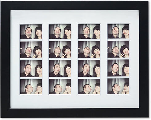 Golden State Art, 8.5x11 Photo frame with mat for 4 2x6 photo booth pictures, Includes Real Glass & Easel Back Display, Black