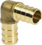 Supply Giant QYMO0100-OM x PEX 90 Degree Elbow Barb Pipe Fitting 1" Brass, 1 Inch