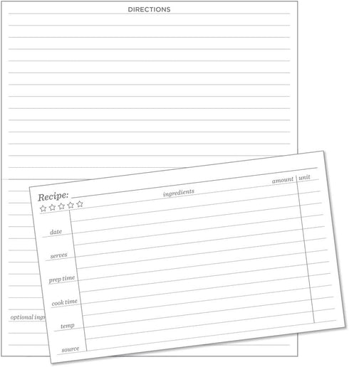 Rite In The Rain Weatherproof Recipe Cards, 6" x 5", 2-Sided, 100# Card-stock Paper, 50 Pack (No. RC35), White