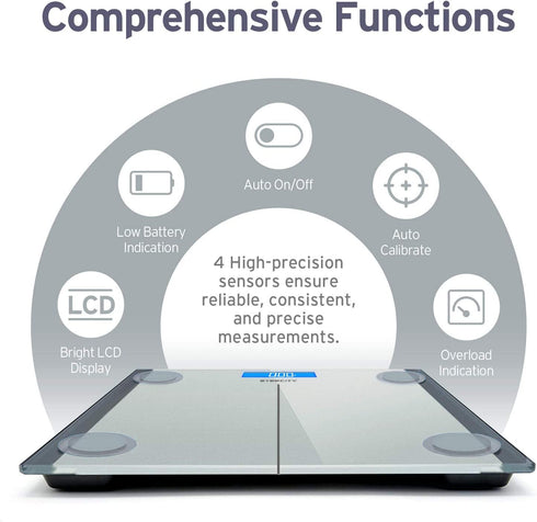 Etekcity Digital Body Weight Bathroom Scale with Step-On Technology, 400 Lb, Silver