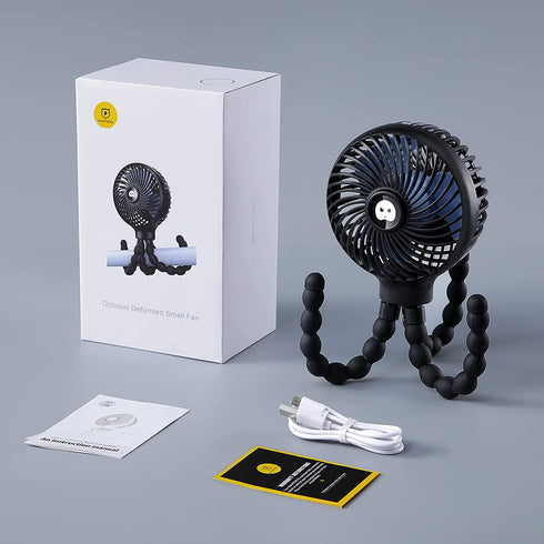 SmartDevil Stroller Fan, 3 Speed Portable Clip on Stroller Fan for Baby, Battery Operated Personal Desk Fan with Flexible Tripod, Mini Handheld Fan for Car Seat, Treadmill, Camping (Black)