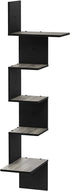 Furinno Rossi Wall Mounted Shelves, 5-Tier Rectangle, French Oak Grey/Black