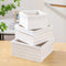 Quan Shuo Antique Square Nesting Box, Decorative Farmhouse Wooden Storage Box 3-Piece Set, White