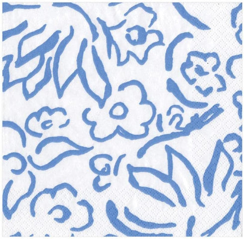 Caspari Matisse Paper Luncheon Napkins in Blue - Two Packs of 20