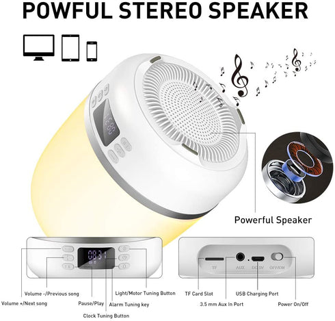 Pofeite Star Projector Galaxy Night Light for Bedroom Ceiling Bluetooth Speaker Alarm Clock FM Radio 360 Degree Rotation with 6 Films Dimmable Warm Light&7 Color Changing Gift Girl Boy Women