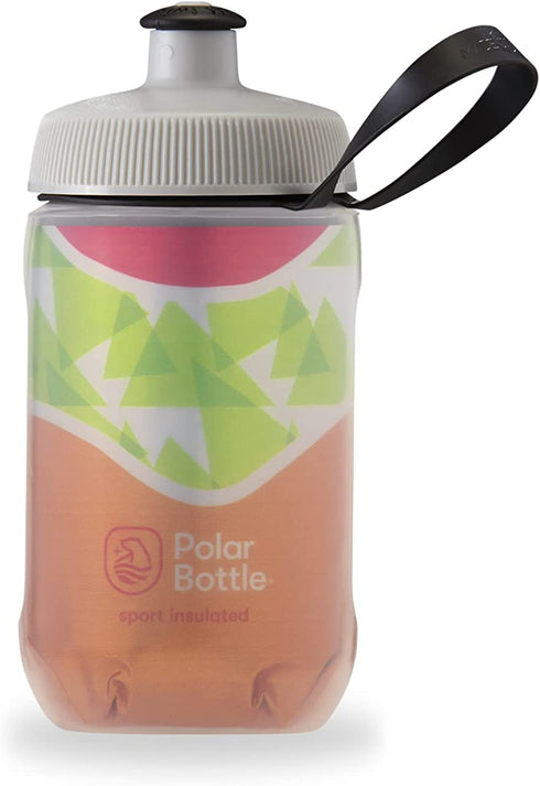 Polar Bottle Kids Insulated Water Bottle - BPA-Free, Sport & Bike Squeeze Bottle with Handle (Daybreak - Tiger Orange, 12 oz)