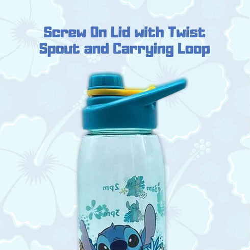 Silver Buffalo Disney Lilo and Stitch Tropical Refill Times Tritan Water Bottle, Screw Top Lid, 28 Ounces