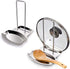 Lid and Spoon Rest,Stainless Steel Kitchen Utensils Holders Pan Pot Cover Lid Rack, Heat-resistant Home Appliance Stand Holder Organizer for Pots Pans Spoons