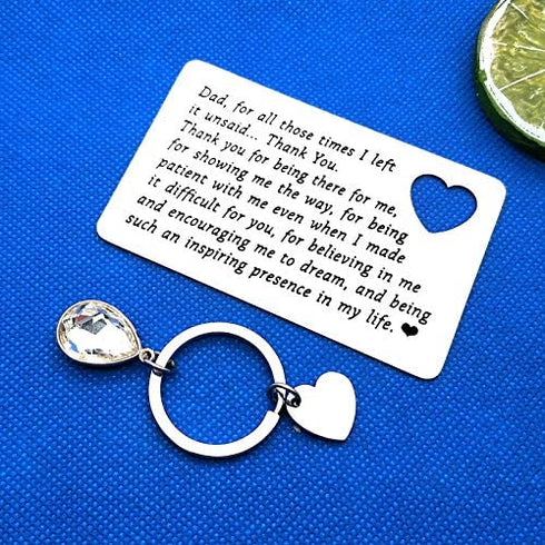 Funny Birthday Cards for Dad Fathers Day Card Thank You Dad Gift Engraved Wallet Insert Card Love Note for Father from Daughter Christmas Gifts, Best Dad Gift Ideas, Thank You for Being There for Me