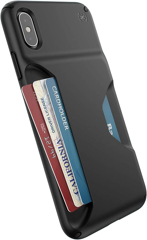 Speck Products Presidio Wallet iPhone Xs Max Case, Black/Black