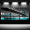 iKNOW FOTO 3 Panel Modern Black White and Blue New York City Wall Art Manhattan Skyline Bridge at Night Pictures on Canvas Print Painting Home Decoration Framed Art Work for Living Room 12x16inchx3pcs