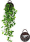ANZOME Artificial Hanging Plants, 3.5ft Ivy Vine Fake Leaves Green Chain for Indoor Outdoor Wall Home Room Garden Wedding Garland Decoration(Basket Included)