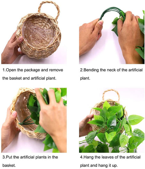ANZOME Artificial Hanging Plants, 3.5ft Ivy Vine Fake Leaves Green Chain for Indoor Outdoor Wall Home Room Garden Wedding Garland Decoration(Basket Included)
