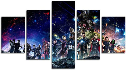 Orsit Prints 5 Pieces The Avengers Infinite War Canvas Painting Living Room Home Decoration Canvas Art Wall Poster (No Frame) 50inch x30 inch……