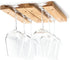 Fox Run Mounted Under-Cabinet Wooden Wine Glass Holder Rack, 11 x 7 x 0.75 inches, Brown