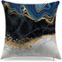 Pillow Covers 18x18, Navy Blue Marble Throw Pillow Covers, Set of 4, Black Gold Decorative Pillowcases, Blue Square Cushion Covers, for Living Room Bed Home Decor Couch Pillows(Navy Blue)