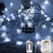 POP Mart Snowflake Lights 80 LED Christmas Lights Snow String Lights 34FT Twinkle Fairy Lights USB Battery Operated Waterproof Christmas Decoration for Indoor Outdoor Garden 8 Modes Remote Cool White
