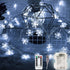 POP Mart Snowflake Lights 80 LED Christmas Lights Snow String Lights 34FT Twinkle Fairy Lights USB Battery Operated Waterproof Christmas Decoration for Indoor Outdoor Garden 8 Modes Remote Cool White