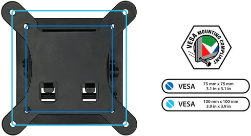 Mount-It! Small TV Monitor Wall Mount | RV TV Mount | Quick Release | Fits 13 15 17 19 20 21.5 24 25 27 32 Inch Screens | 75 100 VESA Compatible | Low-Profile Slim Design | 30lb Capacity
