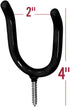 ALAZCO 16 Black Vinyl Coated Steel Wall Mount Screw-in Heavy Duty Tool Holders 4? Utility U-Hooks for Garage Workshop Storage Hang Shovels Rakes Brooms Garden Tools Sports Equipment Tennis Racket