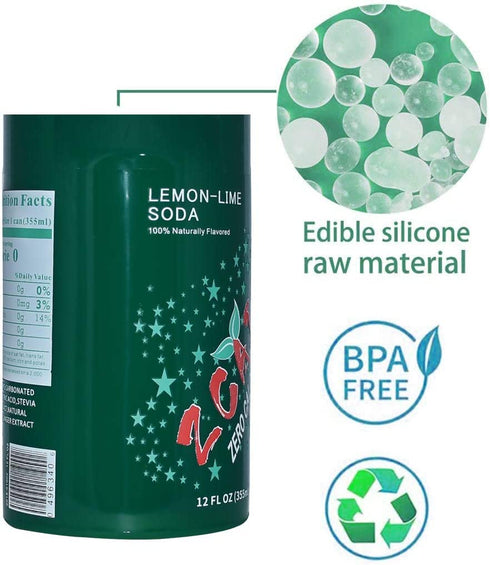 4 Pack Soda Can Cover Silicone Sleeve Hide A Soda Can Wraps Beverage, Suitable for All 12FL OZ 355ml
