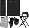 STAY GENT 5 in 1 Accessories Set for Makeup Artist Chair, (not Including Chair) Black Chair Replacement Cover Canvas, 2 Portable Side Storage Bags and Hanging Mesh Bag, Black