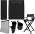 STAY GENT 5 in 1 Accessories Set for Makeup Artist Chair, (not Including Chair) Black Chair Replacement Cover Canvas, 2 Portable Side Storage Bags and Hanging Mesh Bag, Black