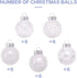 60MM/2.36" Clear Christmas Ornaments Set, 30PCS Shatterproof Decorative Hanging Ball Ornament with Stuffed Delicate Decorations, Xmas Tree Balls for Halloween Holiday Party Thankgivings - White.