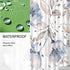 LORIE Blossoming Bluish Hibiscus Shower Curtain White Background Waterproof Fabric Bath Curtain Home Bathroom Bathtubs Decor