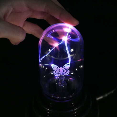 CozyCabin Butterfly Plasma Ball Light, Magic Thunder Lightning Plug-in Touch Sensitive - USB Powered for Parties, Decorations, Kids, Bedroom, Home