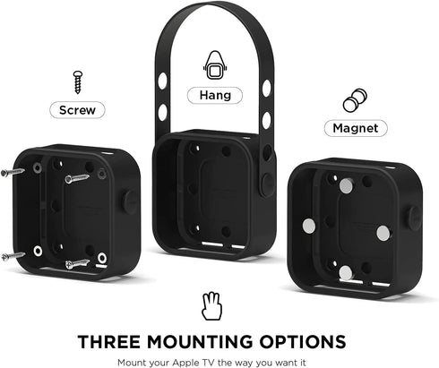 elago TV Wall Mount Compatible with Apple TV Mount, Compatible with Apple TV 4K / HD and All Models - Prevents overheating, Powerful Magnets, Premium Silicone