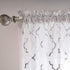 YJ YANJUN Sliver White Sheer Curtains for Bedroom 63 Inch Length - Moroccan Silver Print for Living Room Rod Pocket Window Drapes 52 x 63 Inch, 2 Panels, White Silver