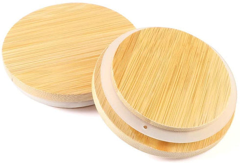 Picowe 6 Pack Bamboo Lids for Wide Mouth Mason Jar Storage Canning Jar Lids Ball Jars