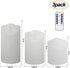 Flameless Candles,flameless Battery Candlestick, Battery Remote Control Candles, LED Candles 3 Piece Set 4" 5" 6" H (3.25" D) Flash Flame with Remote Control and timed,Indoor Outdoor Use,White