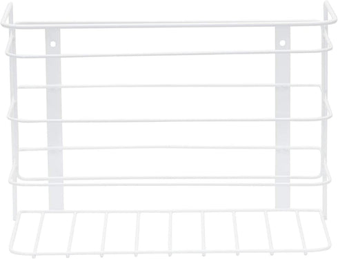 Household Essentials White Double Basket Organizer | Mounts to Solid Cabinet Doors or Walls
