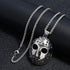 FIZIZDH Men's Stainless Steel Jason's Mask Hollow Openwork Pendant Necklace, 24 inch Keel Link Chain